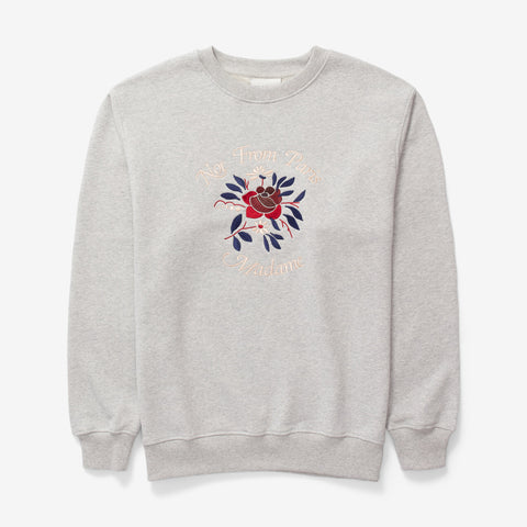 Le Sweatshirt Slogan Fleurs | E-SW152-CO127-GY